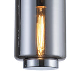 Jarras 20cm Small 1 Light Glass Pendant Light - Chrome & Ash Grey