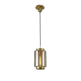 Jarras 20cm Small 1 Light Glass Pendant Light - Matt Gold & Cognac
