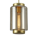 Jarras 20cm Small 1 Light Glass Pendant Light - Matt Gold & Cognac