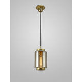 Jarras 20cm Small 1 Light Glass Pendant Light - Matt Gold & Cognac