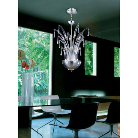 Jasper 18 Light Crystal Semi-Flush Ceiling Light - Polished Chrome