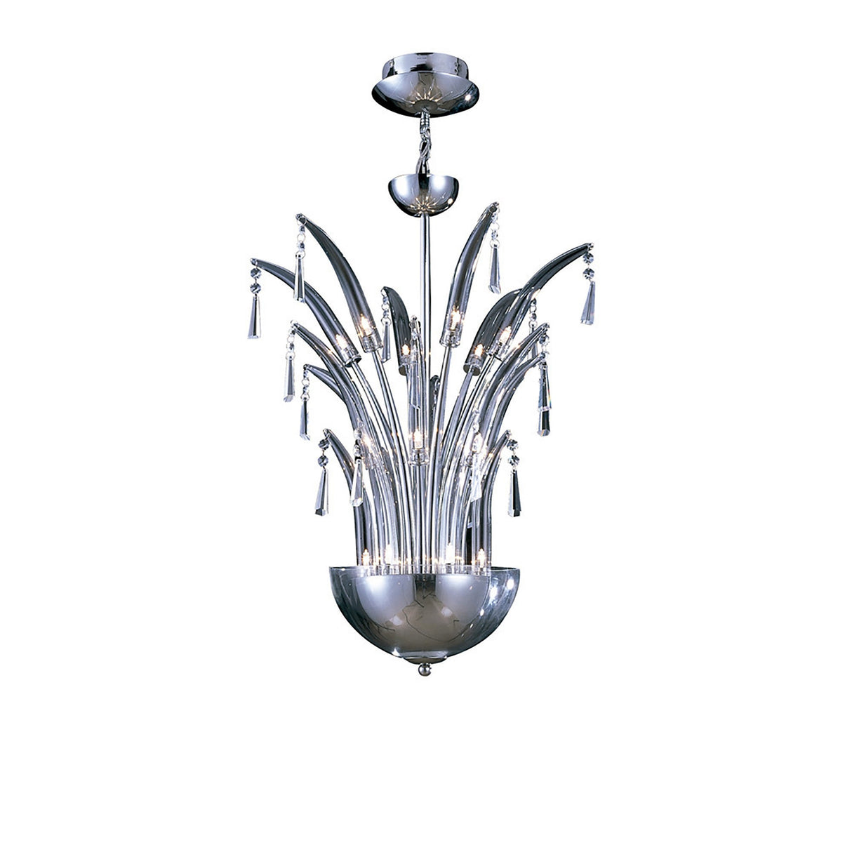 Jasper 18 Light Crystal Semi-Flush Ceiling Light - Polished Chrome