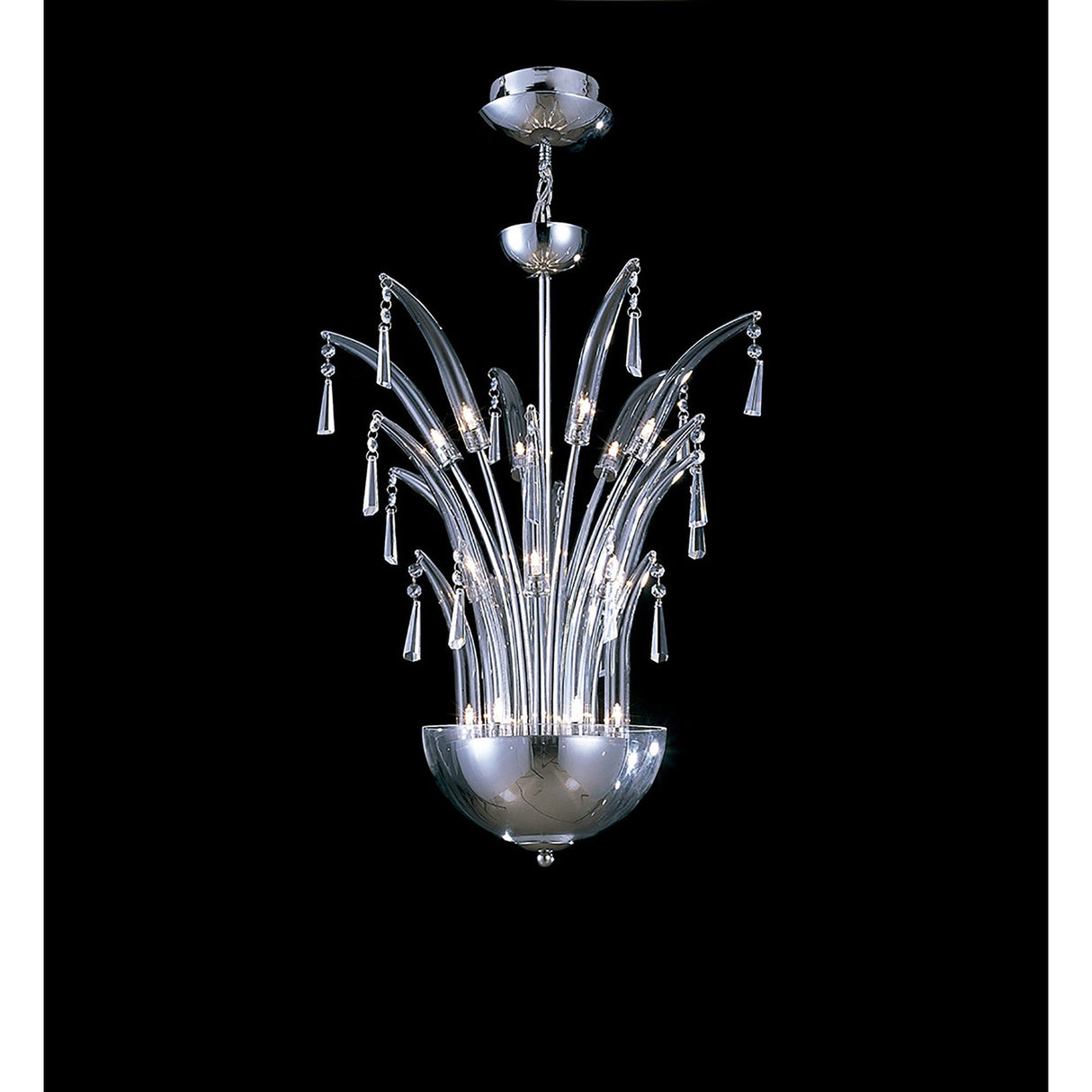 Jasper 18 Light Crystal Semi-Flush Ceiling Light - Polished Chrome