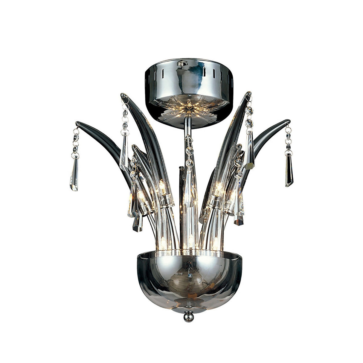 Jasper 12 Light Crystal Semi-Flush Ceiling Light - Polished Chrome