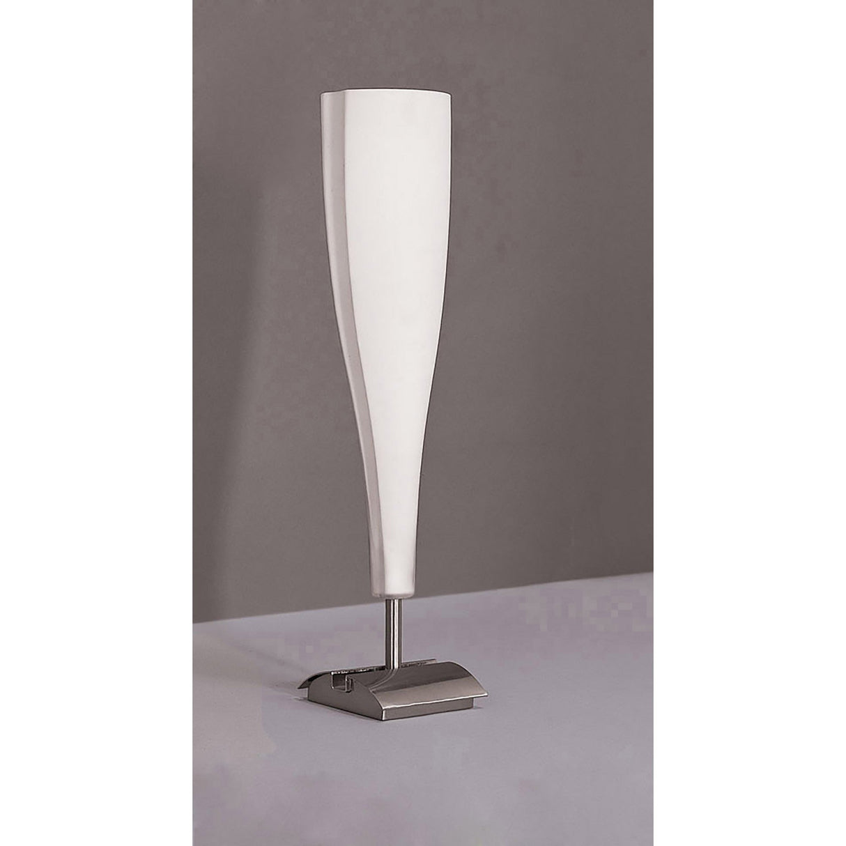 Java 1 Light Large Table Lamp - Satin Nickel With Frosted White Glass