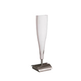 Java 1 Light Small Table Lamp - Satin Nickel With Frosted White Glass