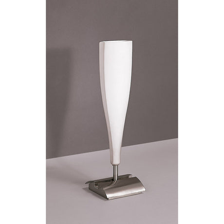Java 1 Light Small Table Lamp - Satin Nickel With Frosted White Glass