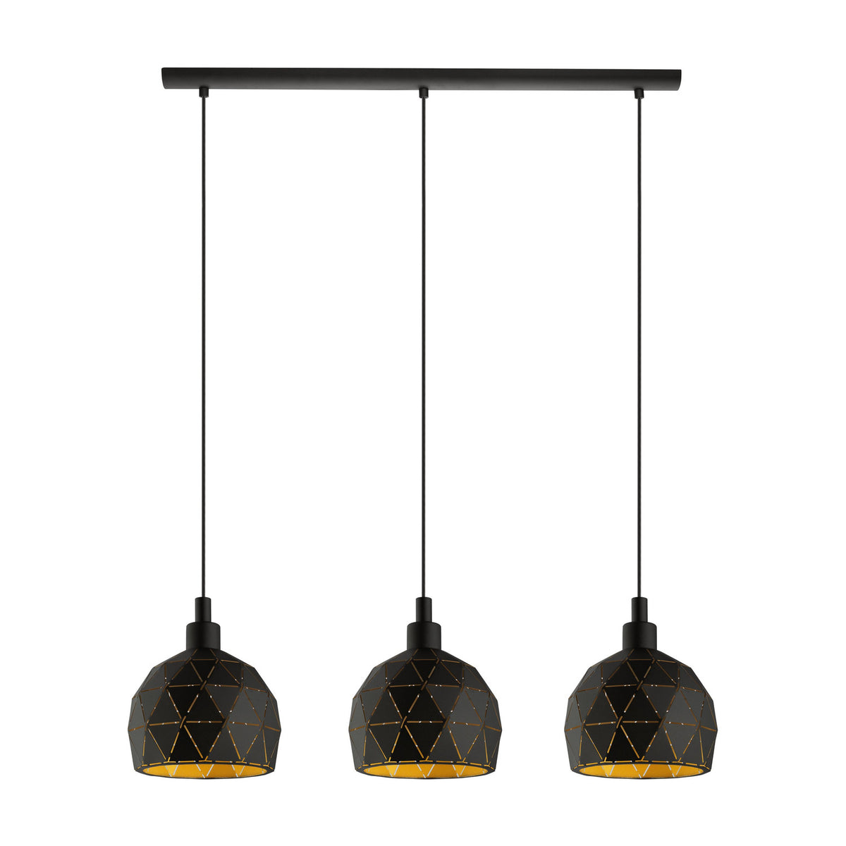 Jelvine Linear Pendant Light - Black & Gold