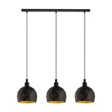 Jelvine Linear Pendant Light - Black & Gold