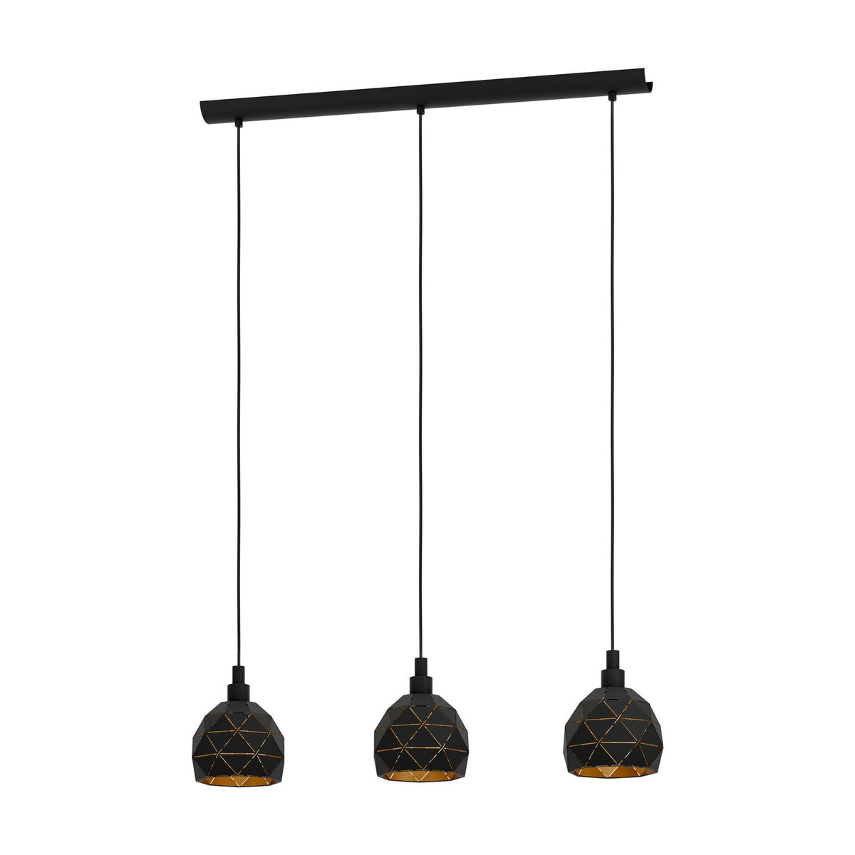 Jelvine Linear Pendant Light - Black & Gold