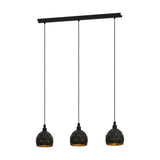 Jelvine Linear Pendant Light - Black & Gold