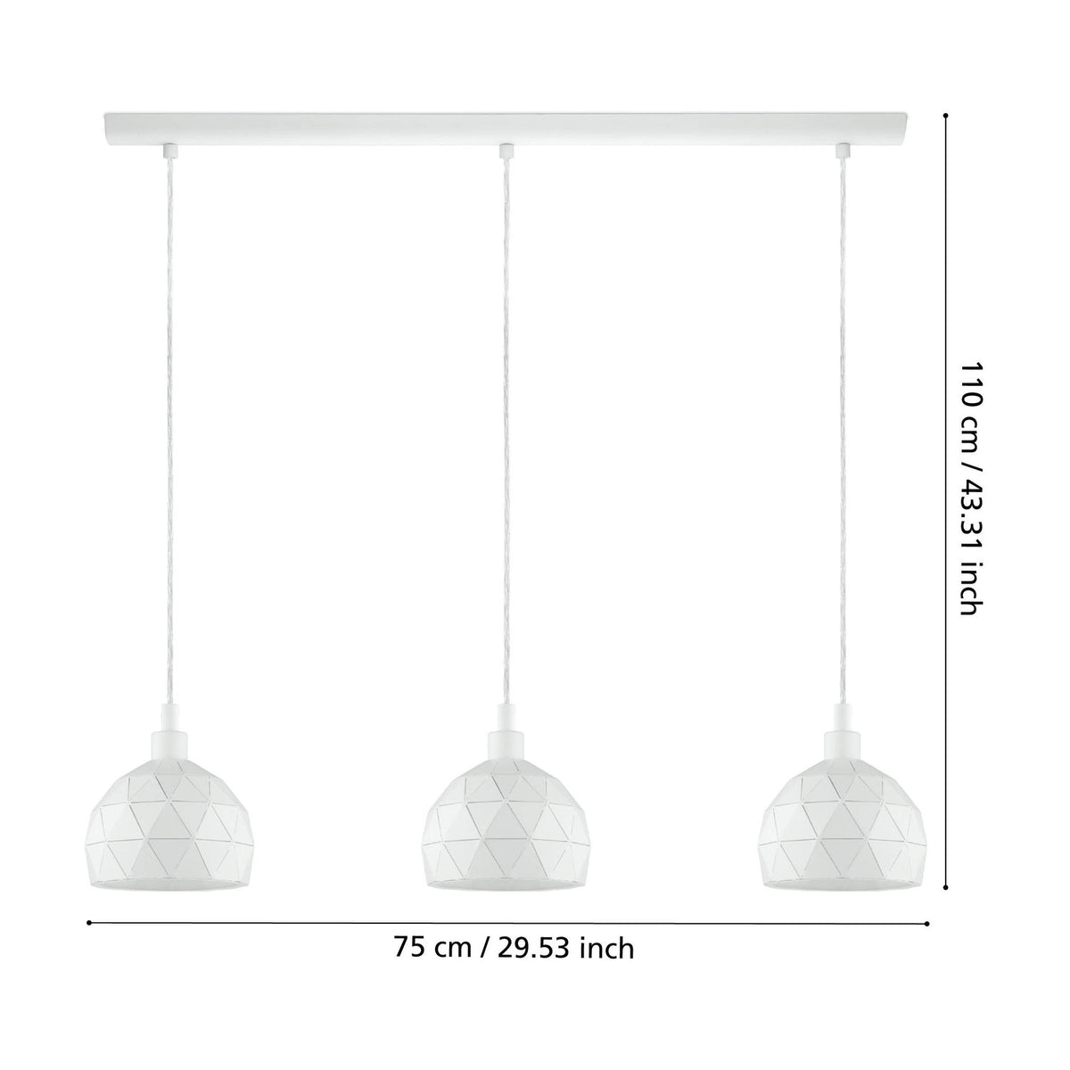 Jelvine Linear Pendant Light - White