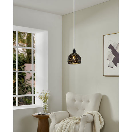 Jelvine Pendant Light 17cm - Black & Gold