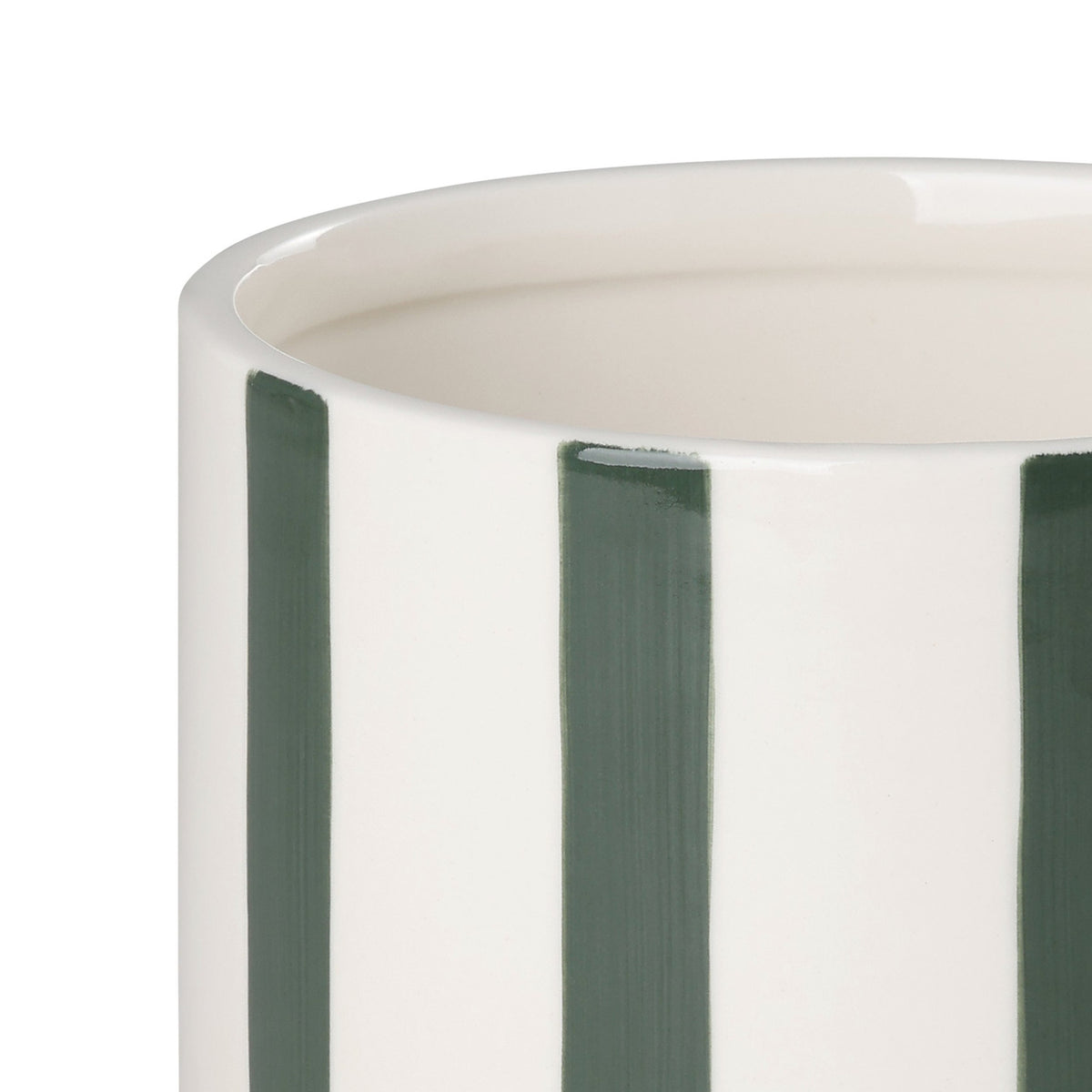 Jinjiti Ceramic Plant Pot 12cm - White & Green