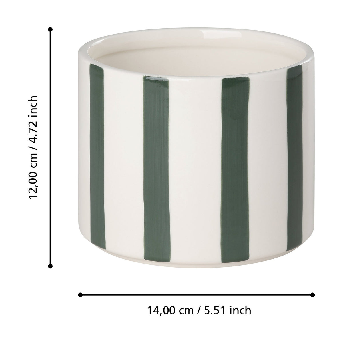 Jinjiti Ceramic Plant Pot 12cm - White & Green