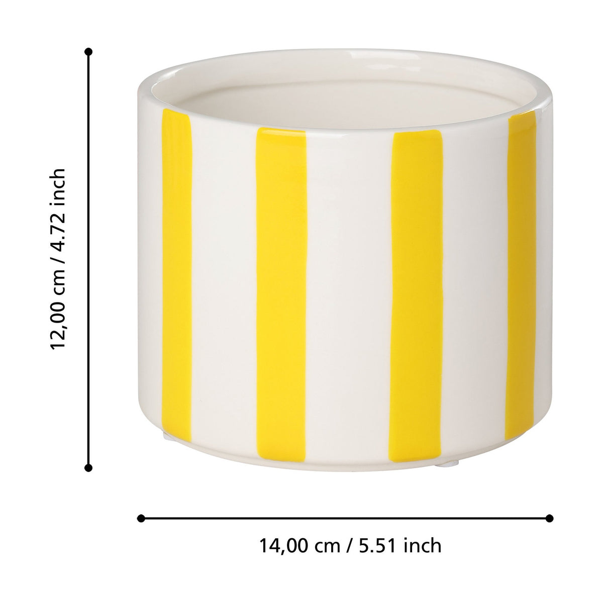 Jinjiti Ceramic Plant Pot 12cm - White & Yellow