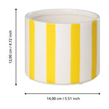 Jinjiti Ceramic Plant Pot 12cm - White & Yellow