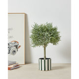 Jinjiti Ceramic Plant Pot 14cm - White & Green