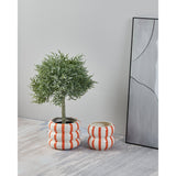 Jinjiti Ceramic Plant Pot 16.5cm - White & Orange