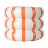 Jinjiti Ceramic Plant Pot 16.5cm - White & Orange