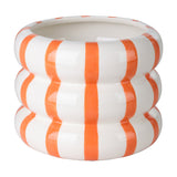 Jinjiti Ceramic Plant Pot 16.5cm - White & Orange