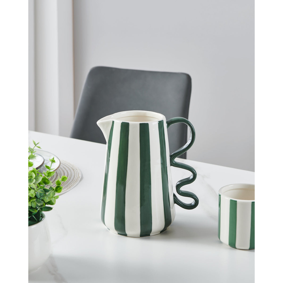 Jinjiti Jug - White & Green