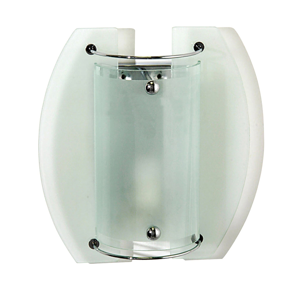 Jiva 1 Light Frosted Glass Wall Light - Chrome