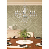 Joressa Glass 8 Light Pendant - Chrome