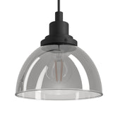 Jormine Smoked Glass Linear Pendant Light - Black