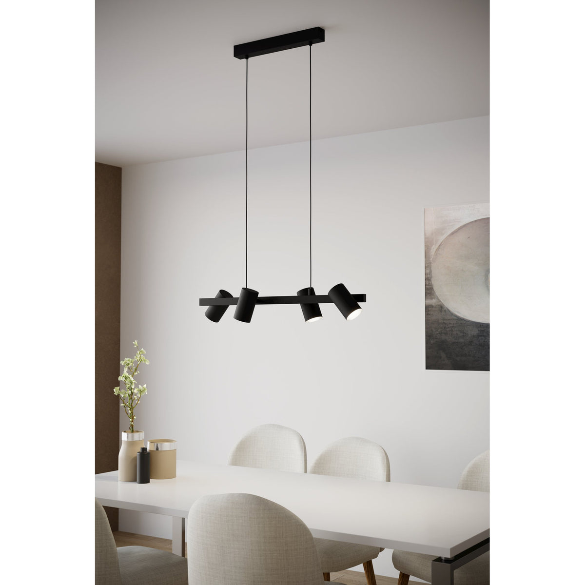 Jornenne 4 Light Linear Pendant Light - Black