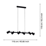 Jornenne 6 Light Linear Pendant Light - Black
