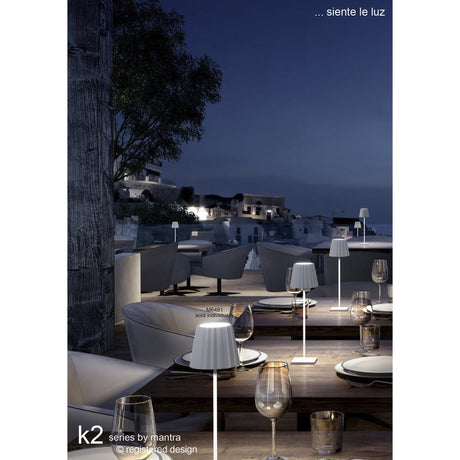 K2 LED Battery Operated Outdoor Table Lamp 2.2W 3000K - White