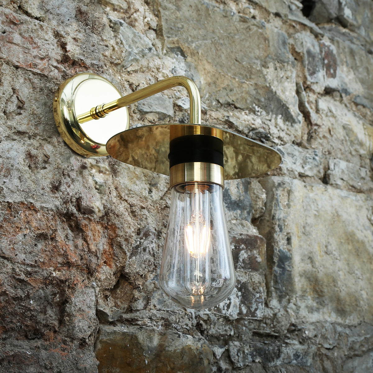 Kai Brass Disc Wall Light IP65
