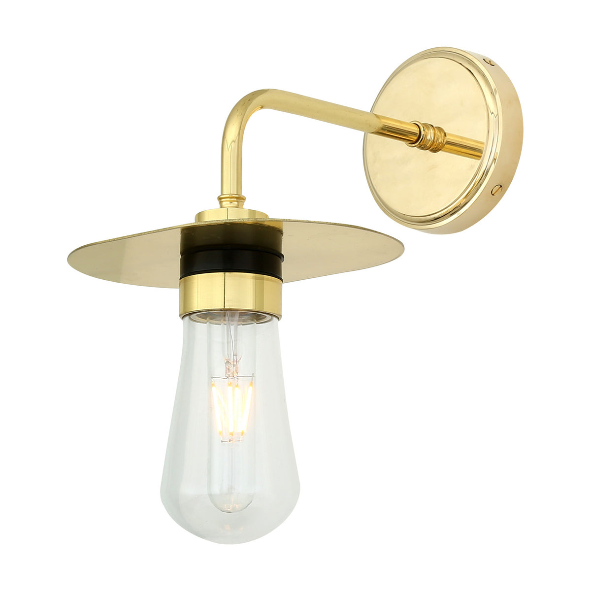Kai Brass Disc Wall Light IP65