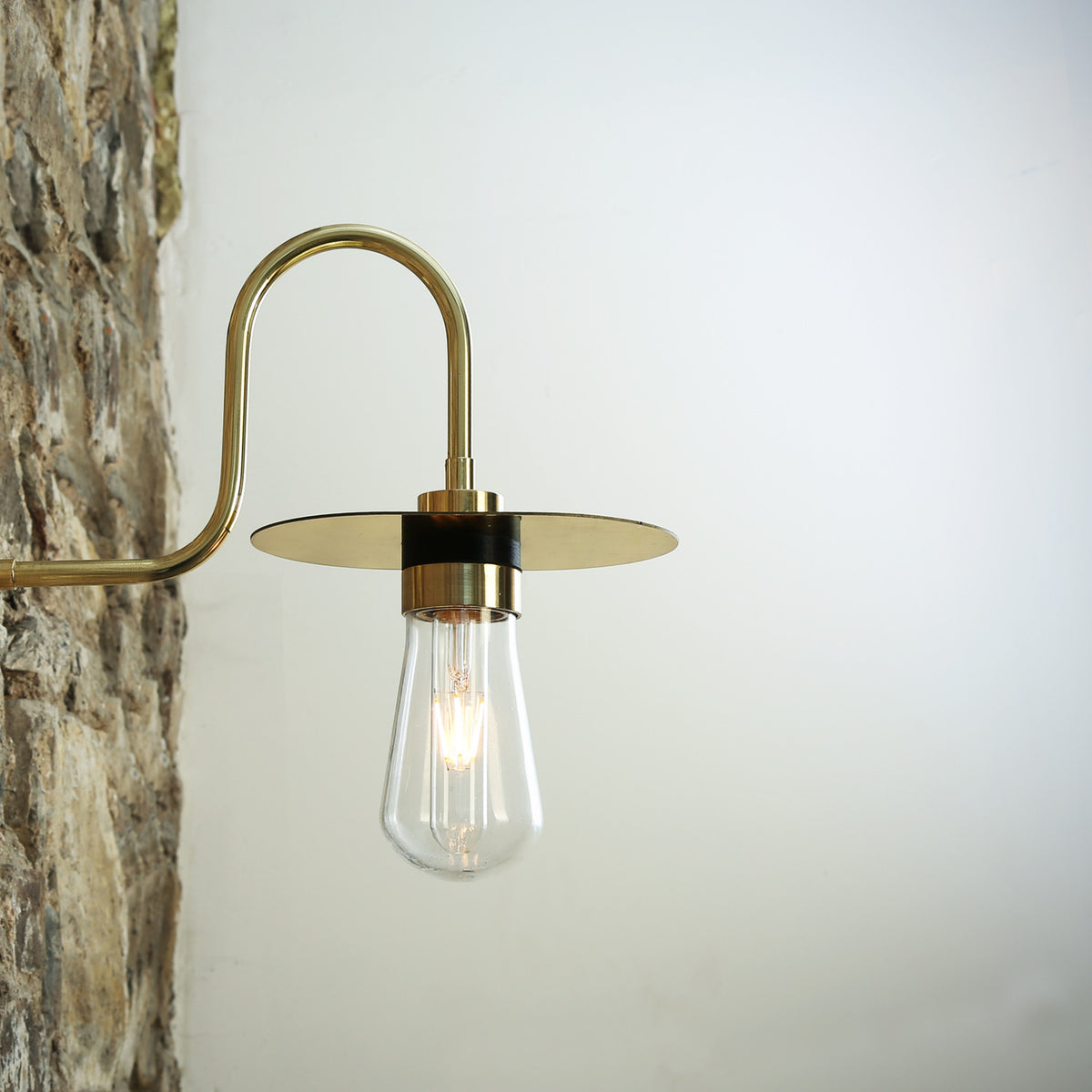 Kai Brass Swan Neck Wall Light IP65