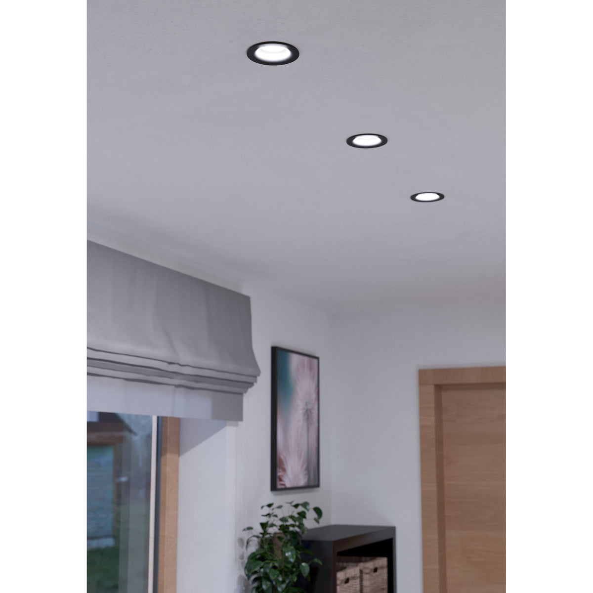 Kamarne Fixed LED Downlight Warm White - Black