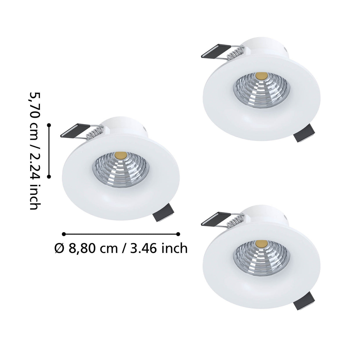 Kamarne LED Downlight 14.4W 8.8cm Set of 3 - White