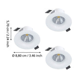 Kamarne LED Downlight 14.4W 8.8cm Set of 3 - White