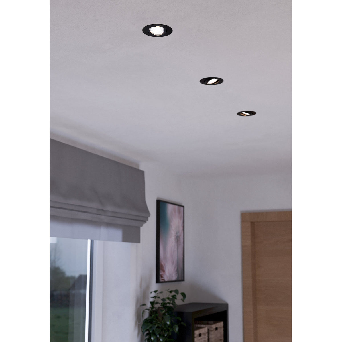 Kamarne LED Downlight 18W 8.8cm Warm White Set of 3 - Black