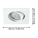 Kamarne LED Downlight 8.8 x 8.8cm Warm White - White