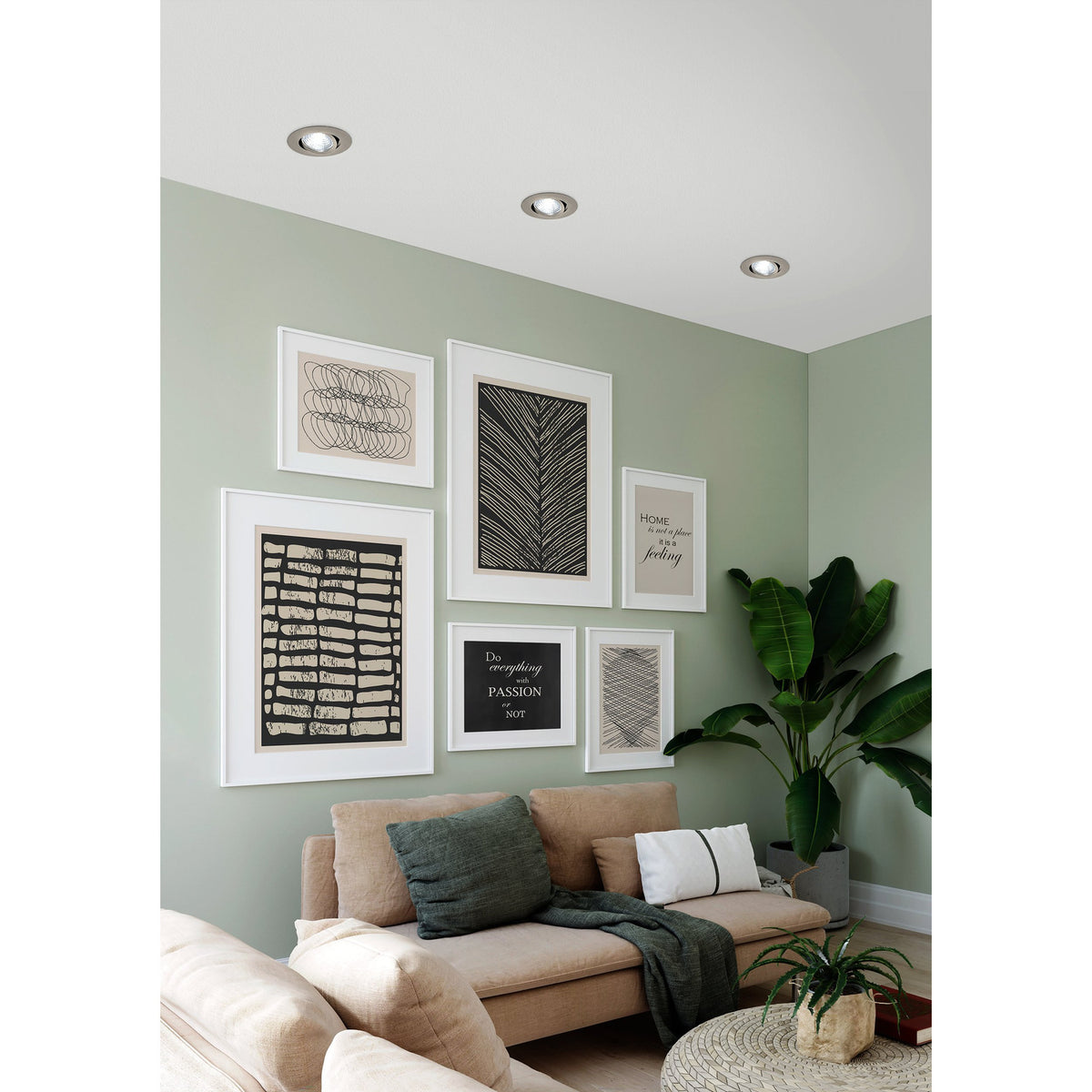Kamarne LED Downlight 8.8cm Cool White 98307 - Satin Nickel