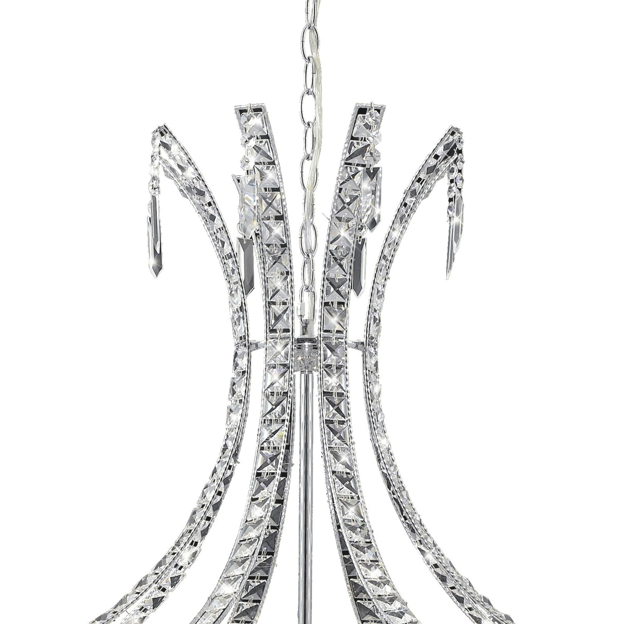 Kanya 62cm 10 Light Crystal Chandelier - Polished Chrome