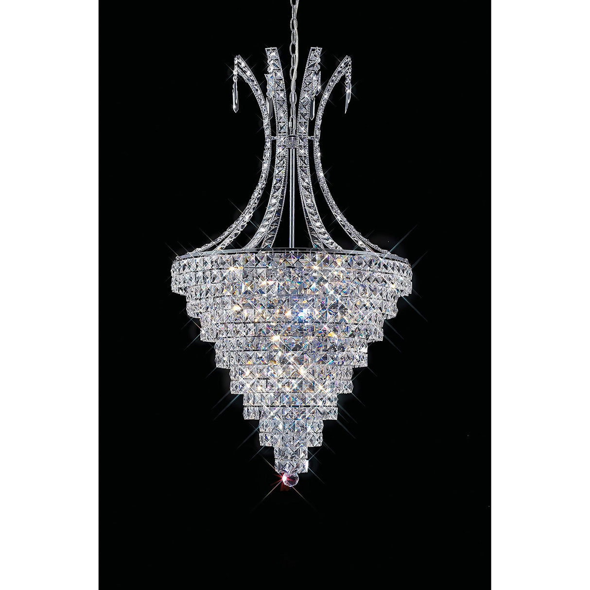 Kanya 62cm 10 Light Crystal Chandelier - Polished Chrome