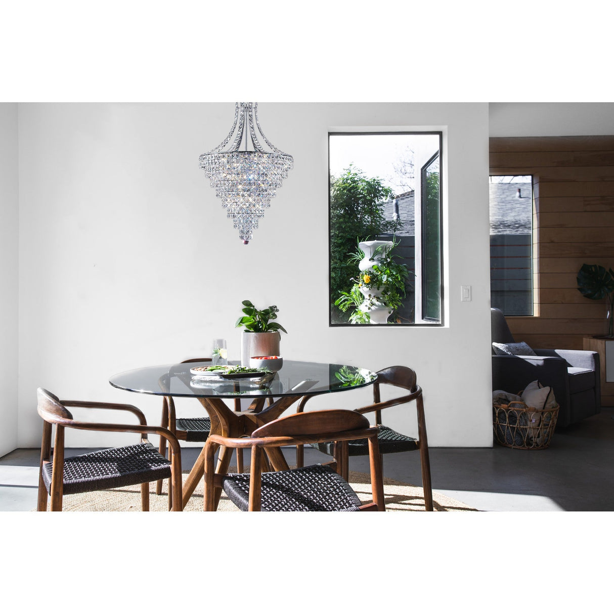 Kanya 62cm 10 Light Crystal Chandelier - Polished Chrome