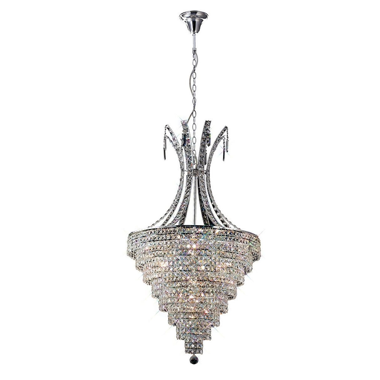 Kanya 62cm 10 Light Crystal Chandelier - Polished Chrome