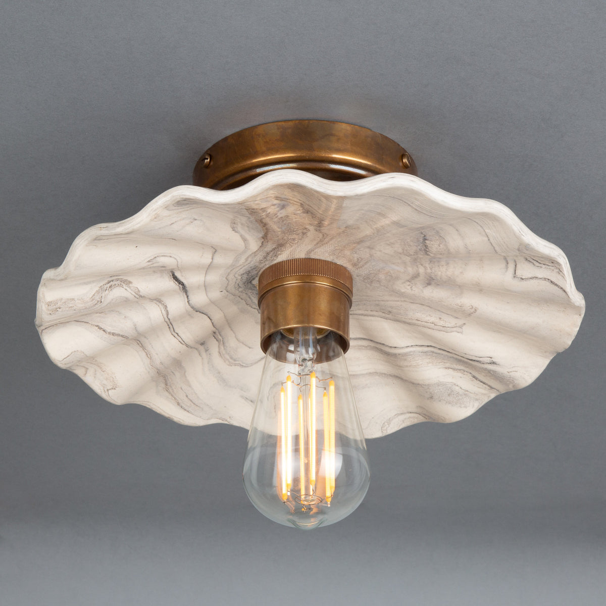 Kapok Ceramic Ceiling Light - Marbled