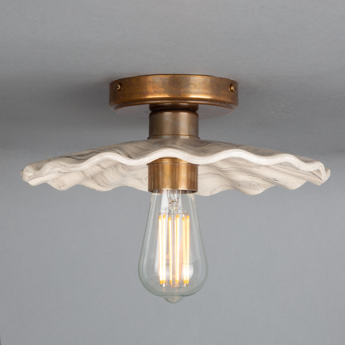 Kapok Ceramic Ceiling Light - Marbled