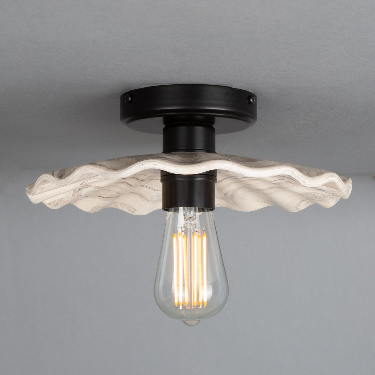 Kapok Ceramic Ceiling Light - Marbled