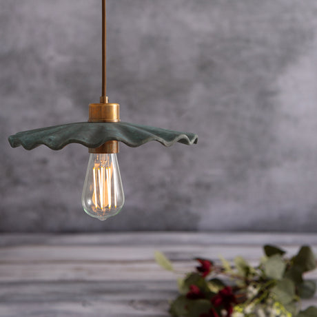 Kapok Ceramic Pendant Light - Blue Earth