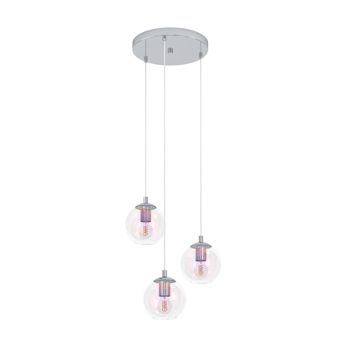 Karnarne Glass 3 Light Pendant - Chrome